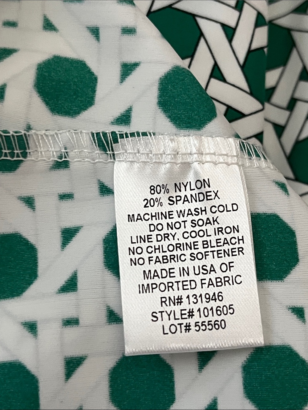 Jude Connally Kerry Green & White Rattan Print Aline Dress NWT NWT Size XL - Picture 9 of 11